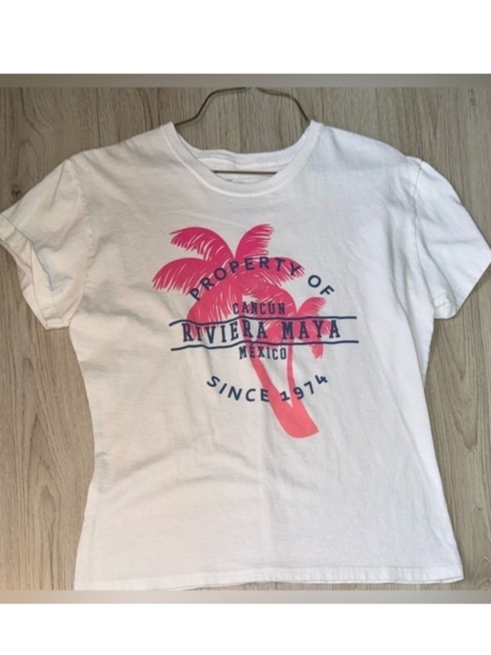 Pier27 White pink riveria maya short sleeve shirt top